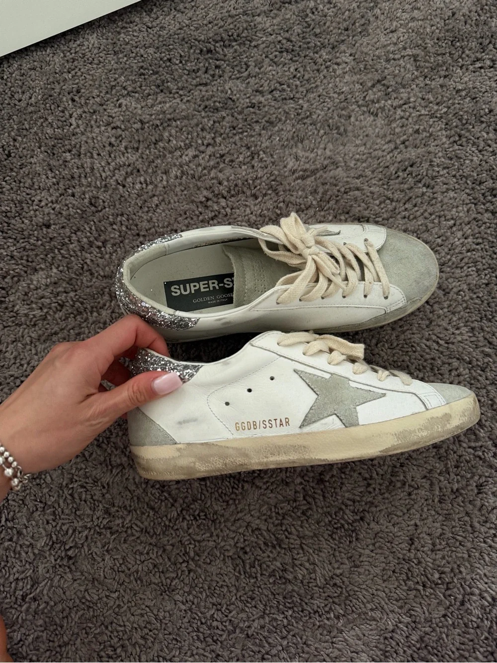 Golden Goose Super-Star white silver sneaker